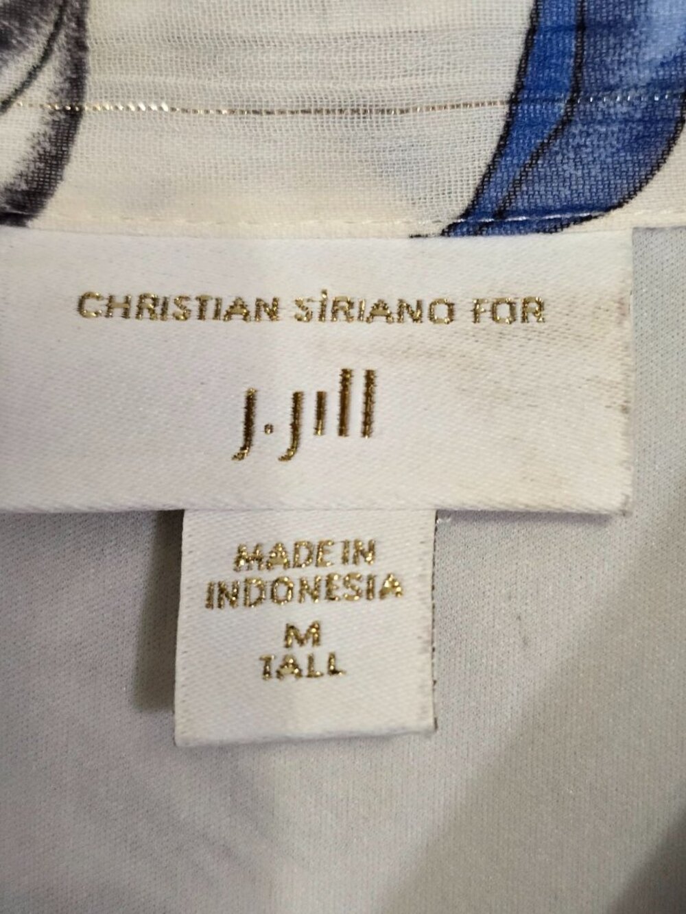 Christian Siriano For J Jill Floral Maxi Dress Blue White Medium Tall - Picture 2 of 5